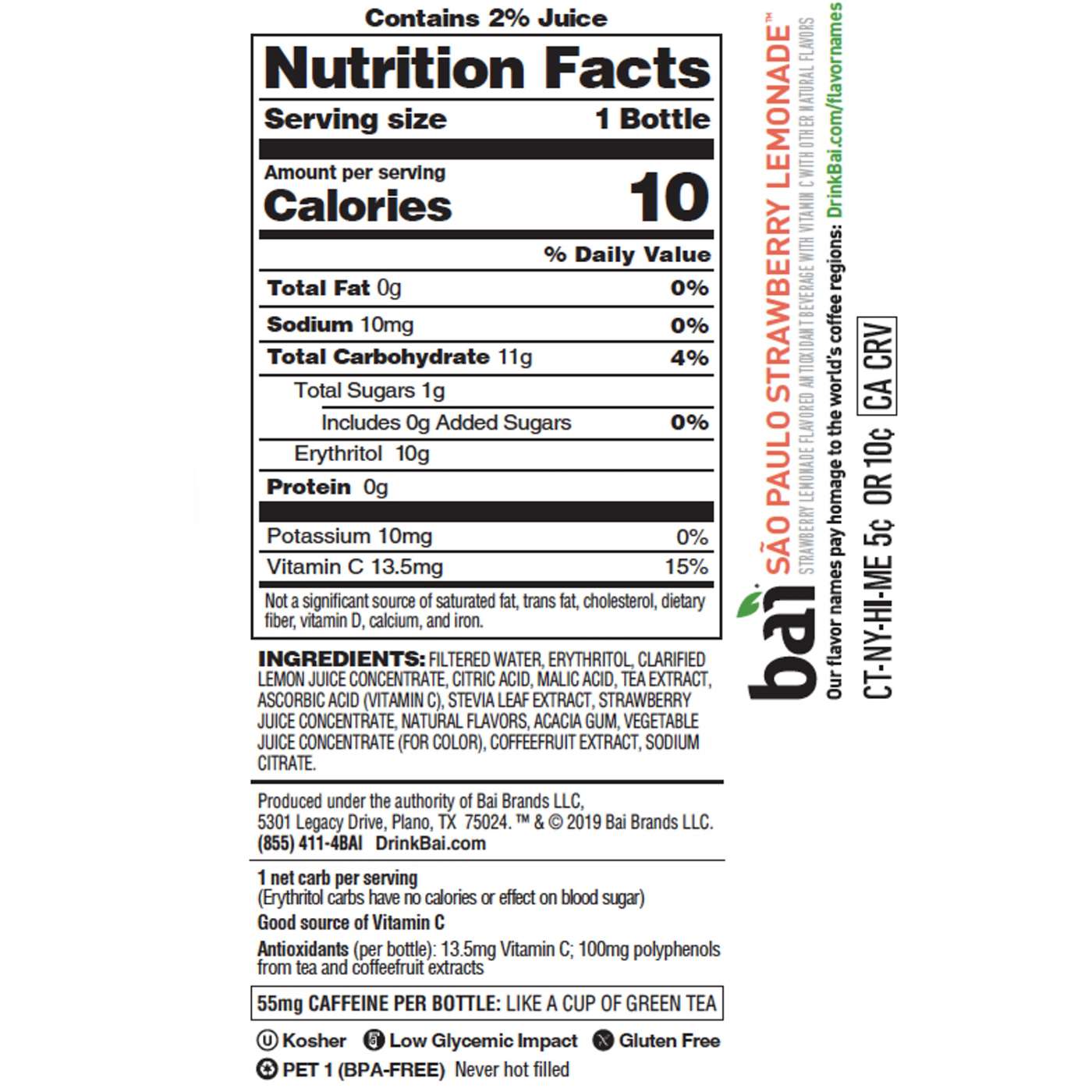 Bai Antioxidant Sao Paulo Strawberry Lemonade Shop Juice at HEB