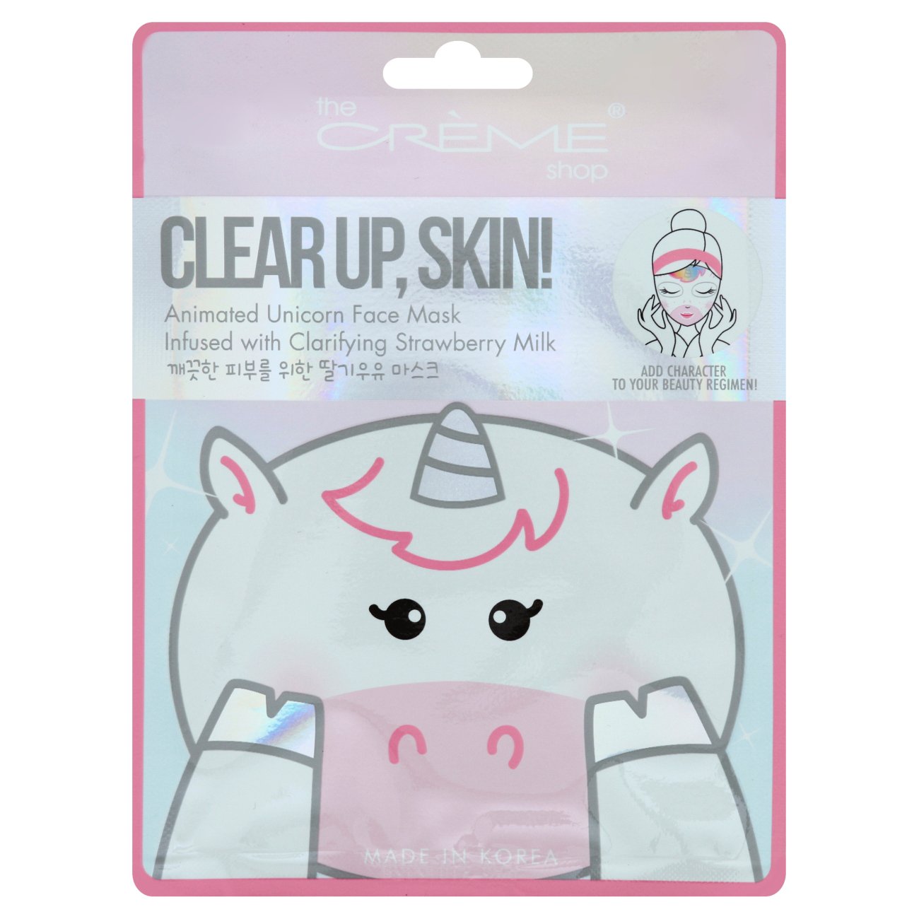 The Crème Shop Clear Up, Skin! Unicorn Face Mask Strawberry Milk Shop