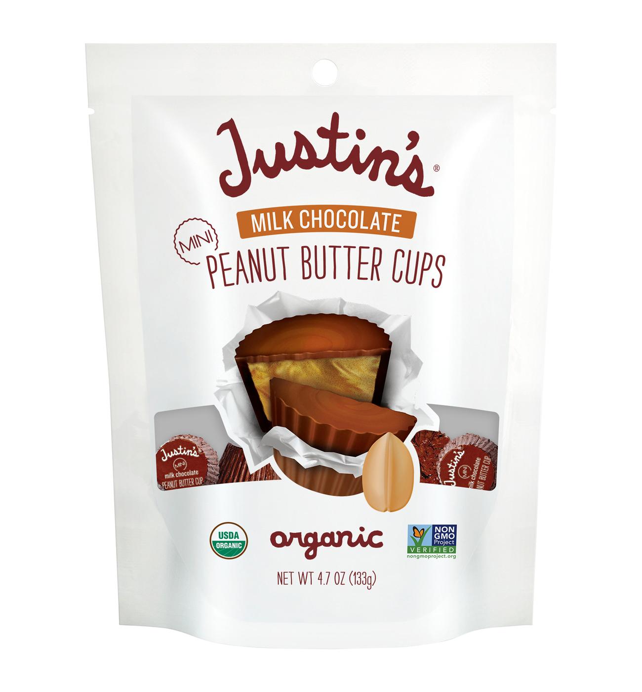 Justin's Organic Mini Milk Chocolate Peanut Butter Cups; image 1 of 2