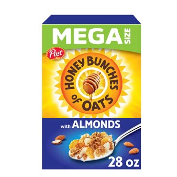 Post Honey Bunches of Oats with Almonds Cereal - Mega Size, 28 oz