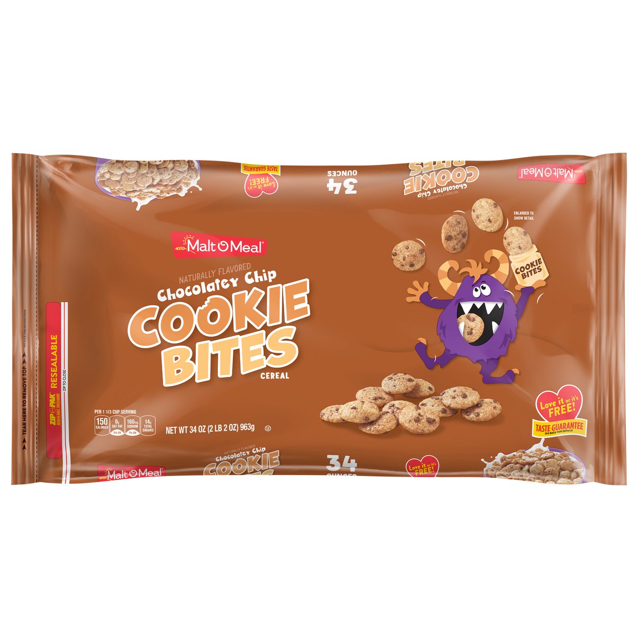 MaltOMeal Chocolatey Chip Cookie Bites Cereal Bag Shop Cereal at HEB