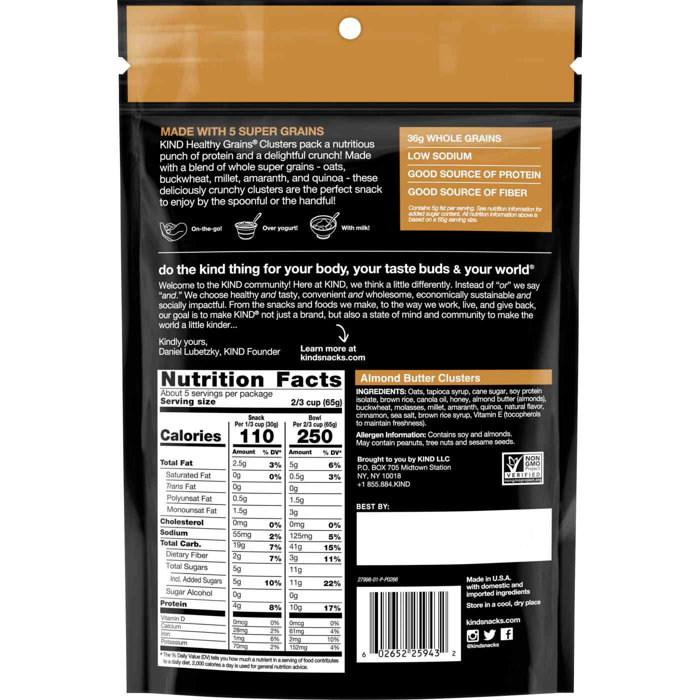 Kind Healthy Grains Granola Almond Butter Clusters Shop Cereal at HEB