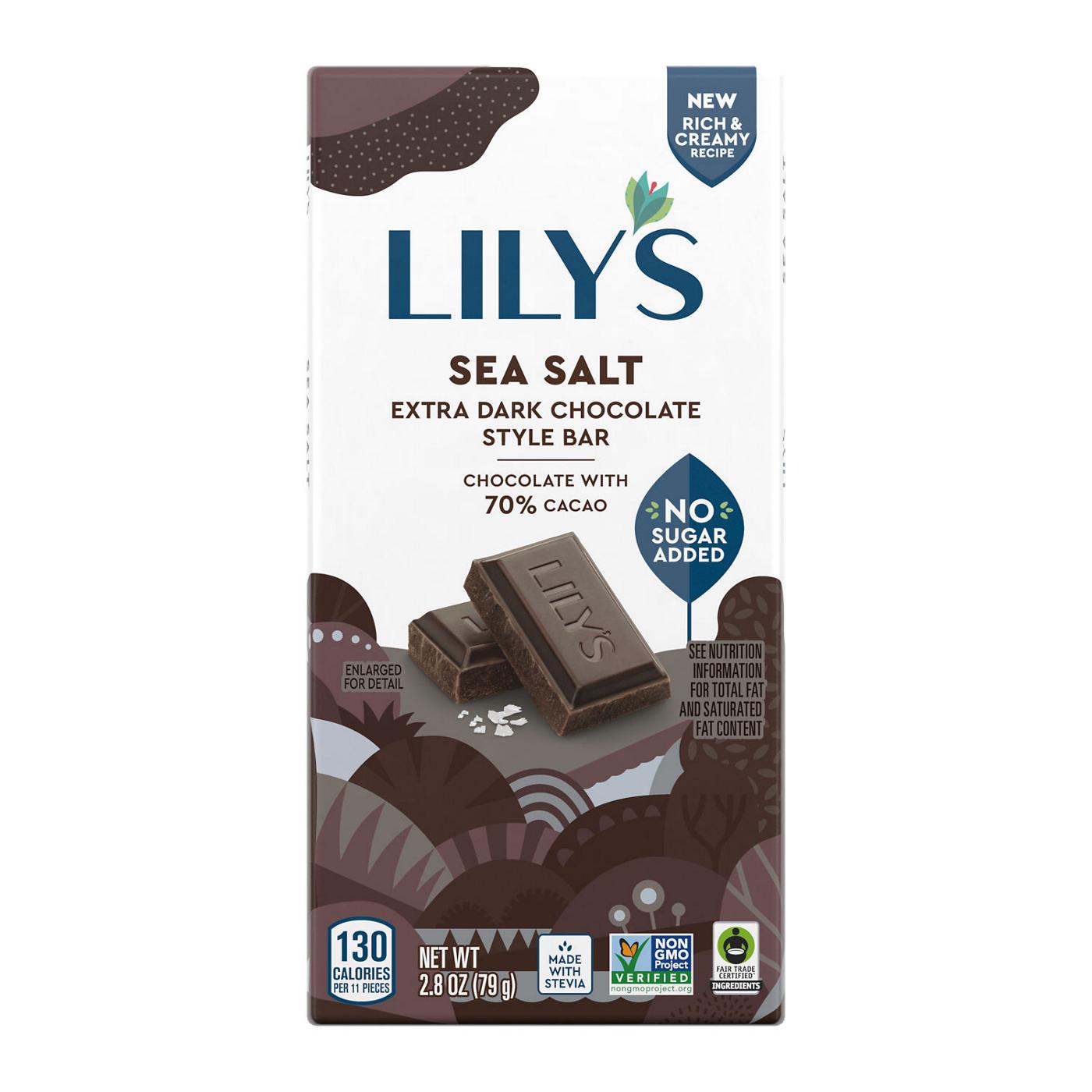 Lily's Sea Salt Extra Dark Chocolate Style Bar; image 1 of 6