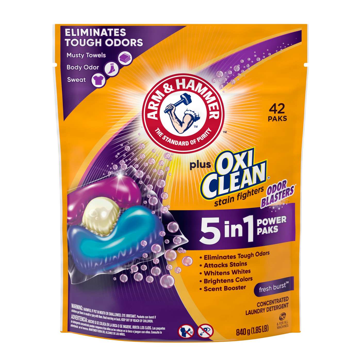 Arm & Hammer Plus Oxi Clean Odor Blasters HE Laundry Detergent Pacs - Fresh Burst; image 1 of 4