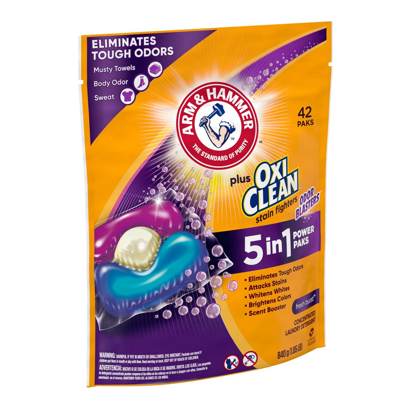 Arm & Hammer Plus Oxi Clean Odor Blasters HE Laundry Detergent Pacs - Fresh Burst; image 4 of 4