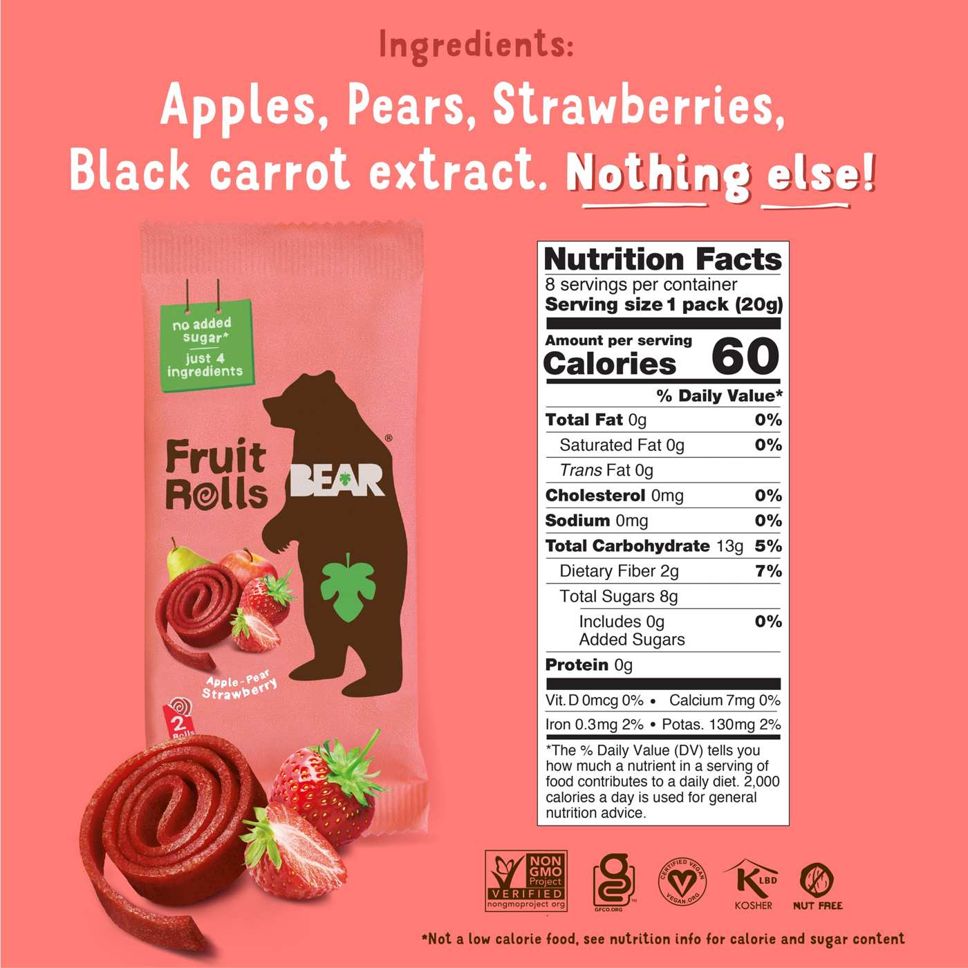Bear Fruit Rolls - Apple-Pear Strawberry; image 3 of 6