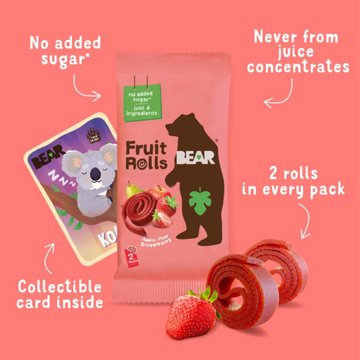 Bear Fruit Rolls - Apple-Pear Strawberry, 5 ct