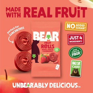 Bear Fruit Rolls - Apple-Pear Strawberry, 5 ct