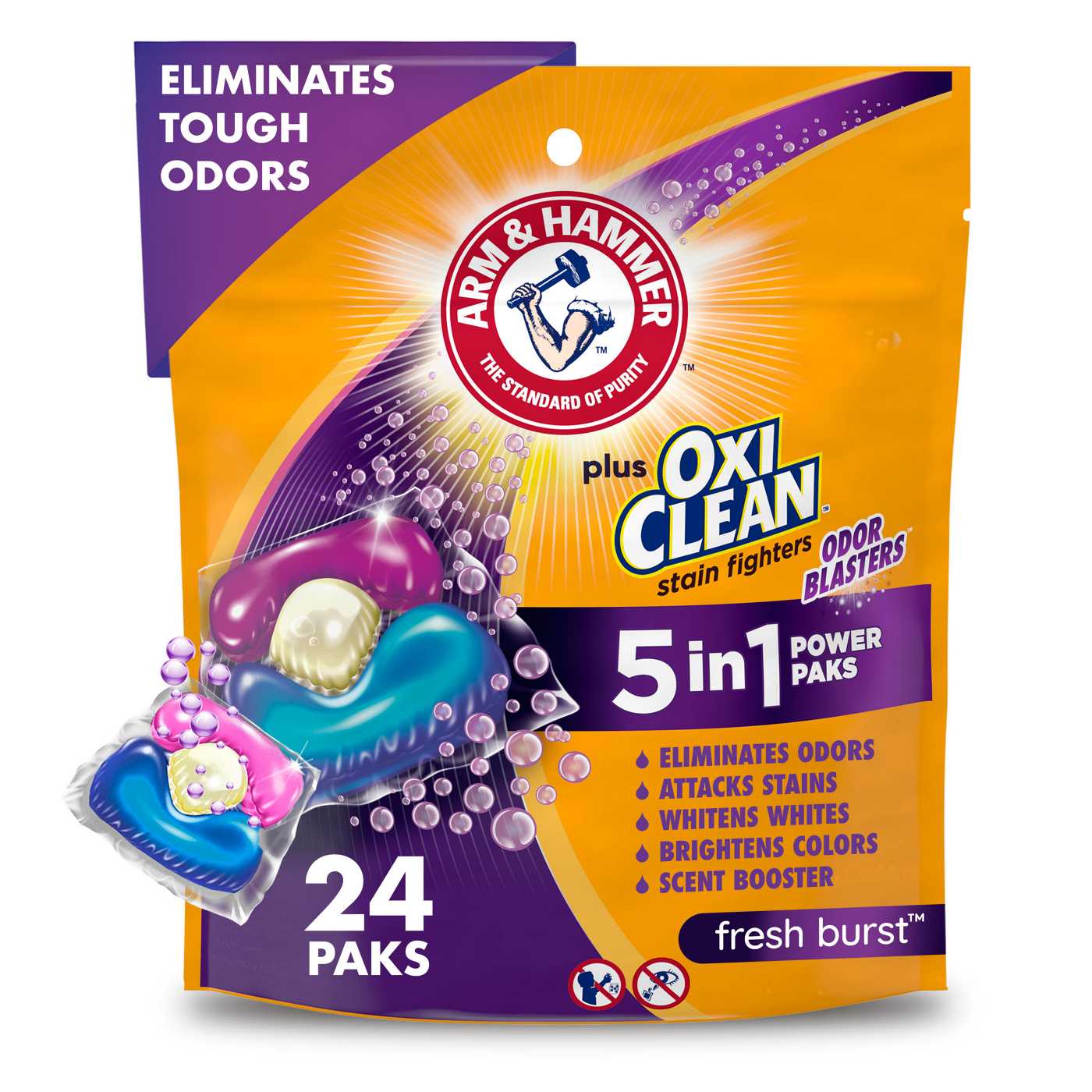 Arm & Hammer Plus Oxi Clean Odor Blasters HE Laundry Detergent Pacs - Fresh Burst; image 9 of 10