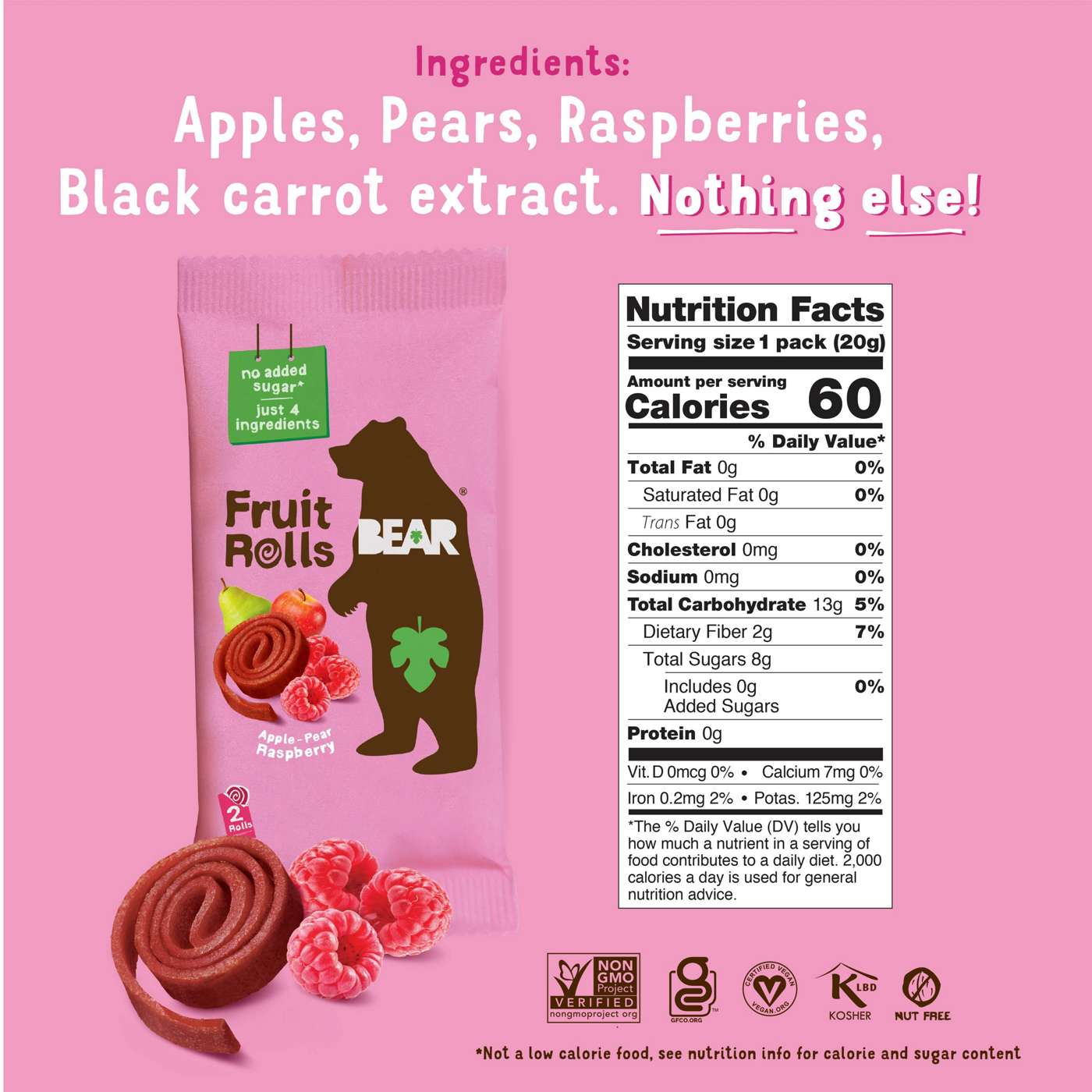 Bear Fruit Rolls - Apple-Pear and Raspberry; image 2 of 6