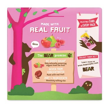 Bear Fruit Rolls - Apple-Pear and Raspberry, 5 ct