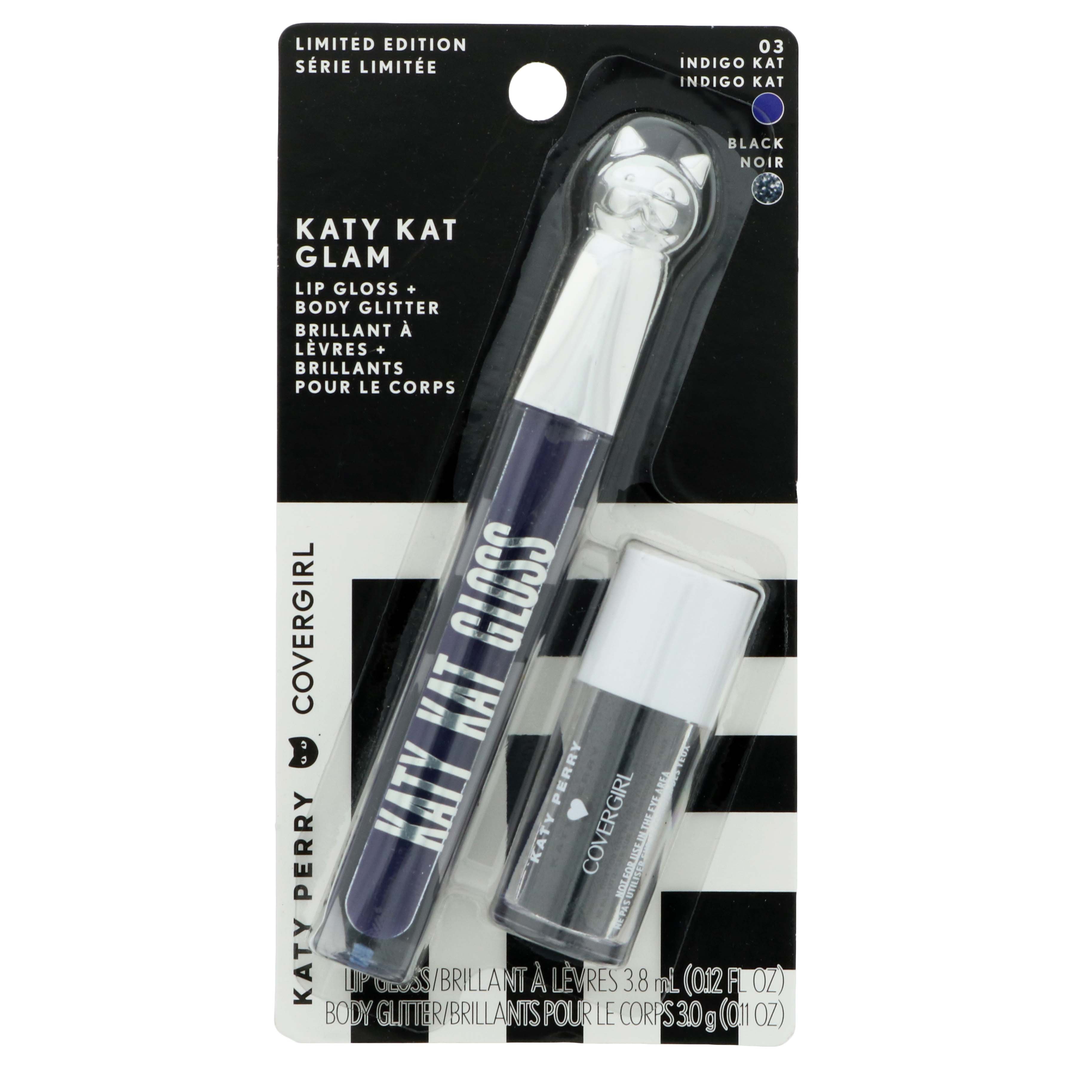 CoverGirl Katy Kat Glam Lip Gloss & Body Glitter Indigo Kat Shop Lip