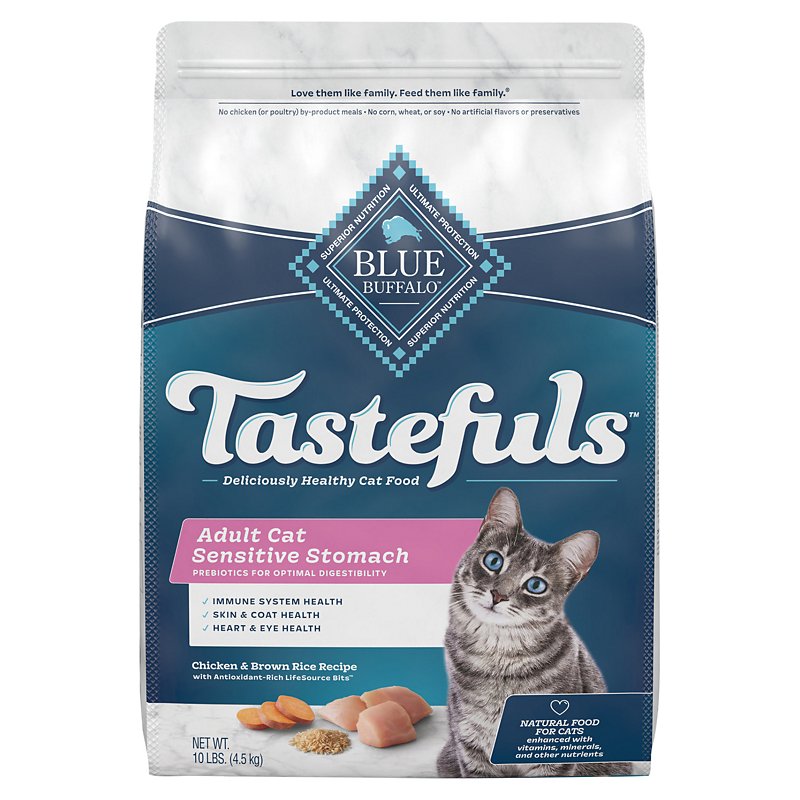 Blue Buffalo Sensitive Stomach Chicken And Brown Recipe Adult Cat Food Shop Cats At H E B 