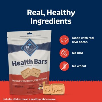 Blue Buffalo Health Bars Crunchy Dog Biscuits - Bacon Egg & Cheese, 16 oz