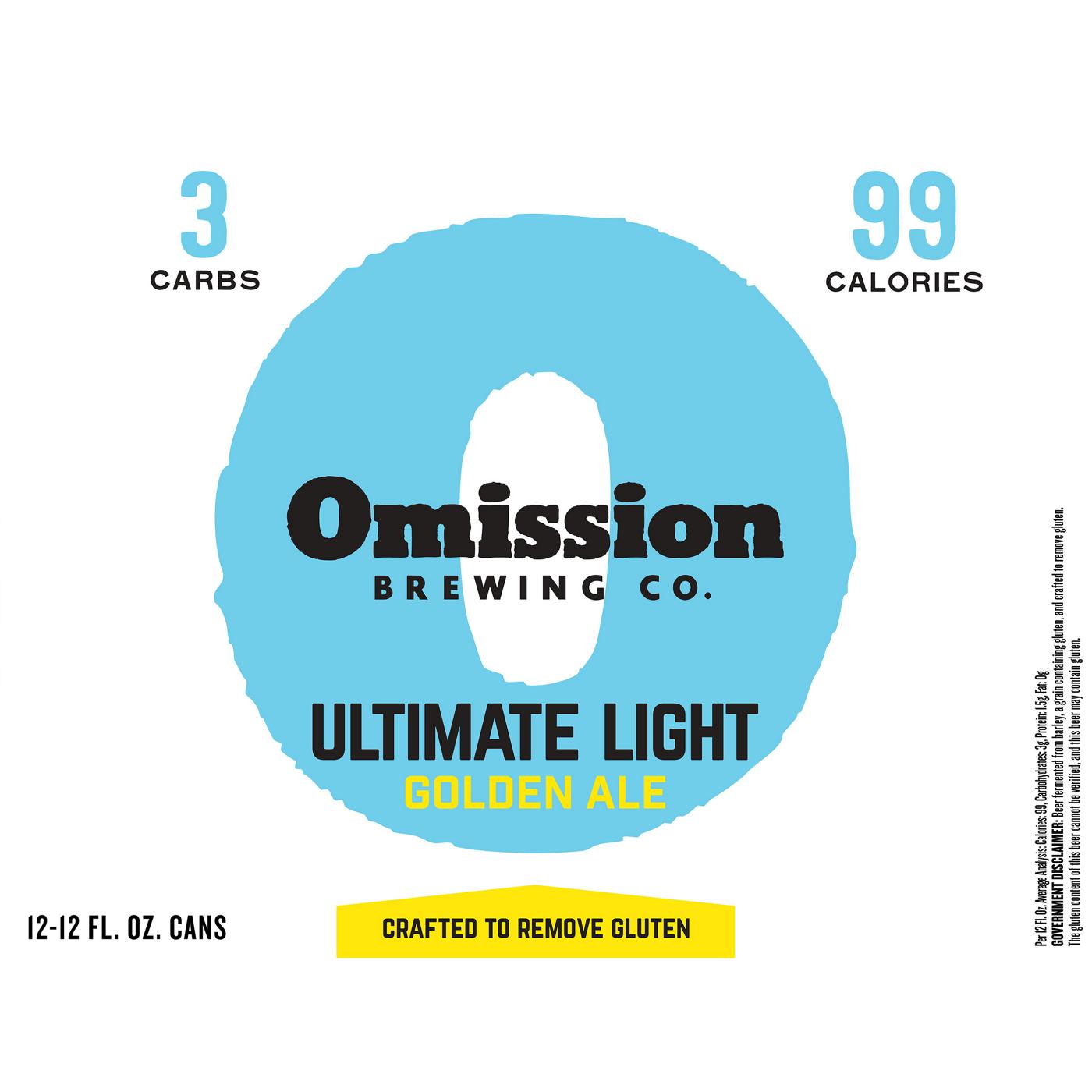 Widmer Brothers Omission Ultimate Light Golden Ale Beer 12 oz Cans; image 2 of 2