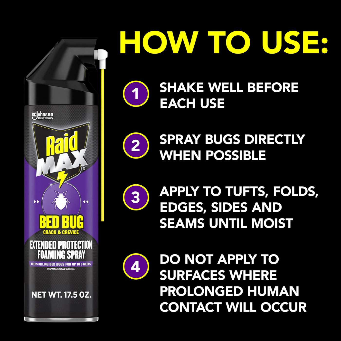 Raid MAX Bed Bug Crack & Crevice Foaming Spray; image 6 of 12