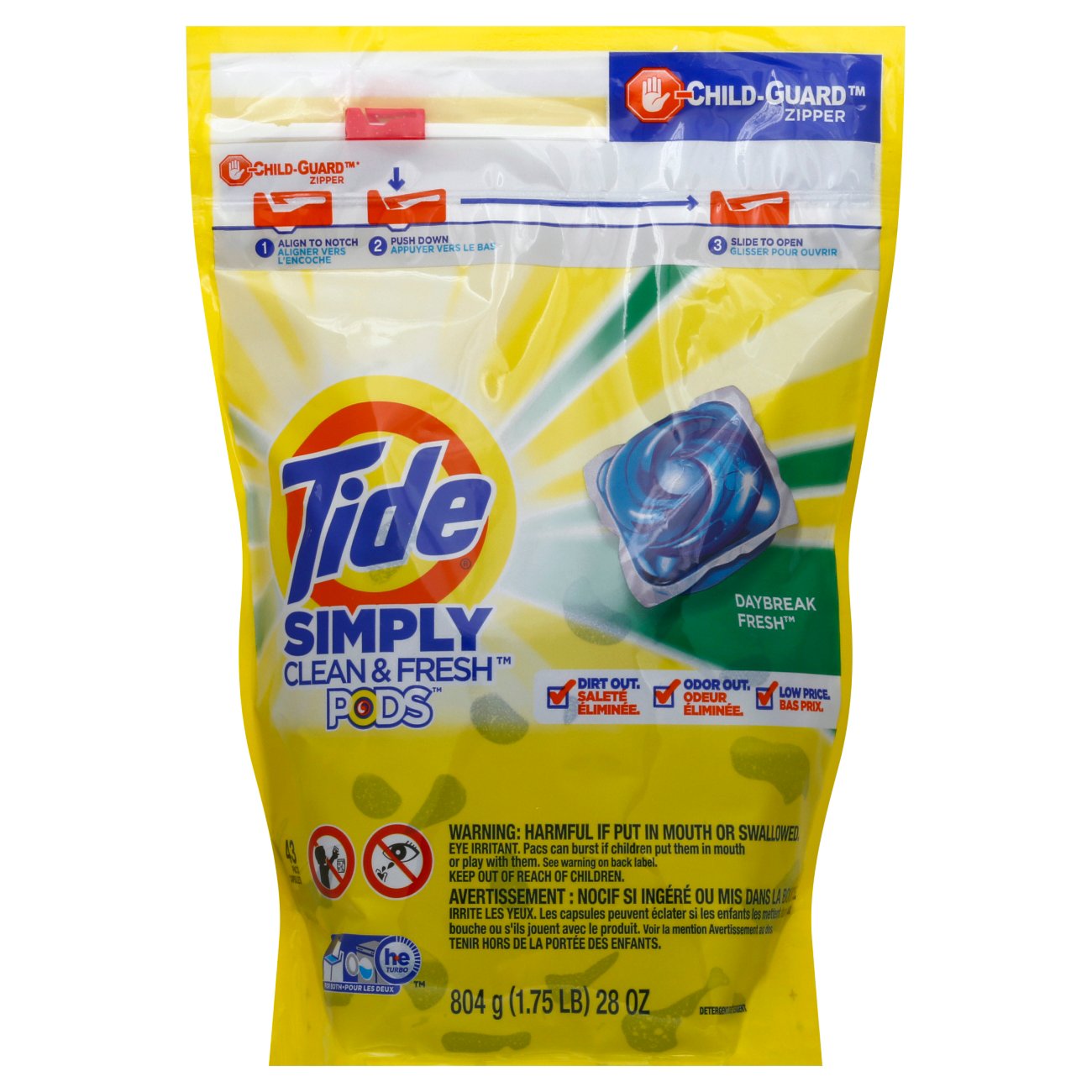 Tide PODS Simply Clean & Fresh Daybreak Fresh HE Laundry Detergent Pacs ...