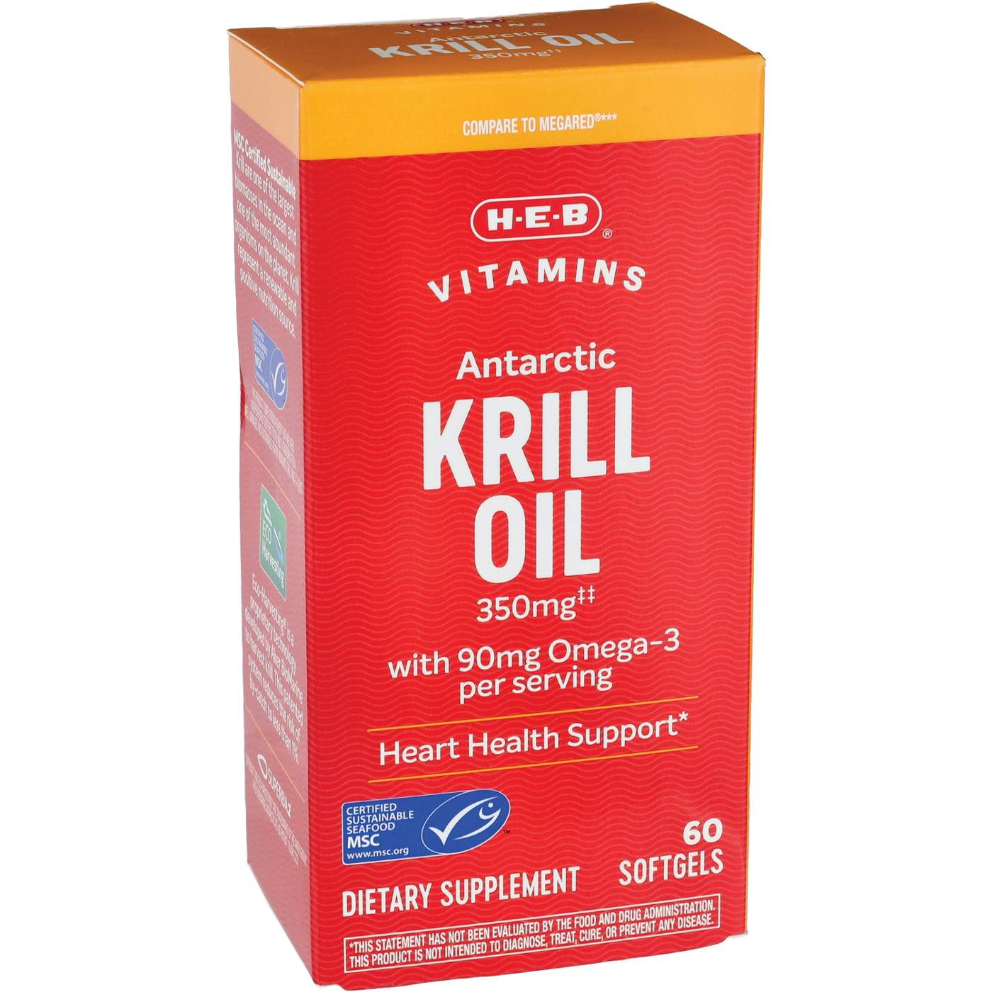 H-E-B Vitamins Antarctic Krill Oil Softgels - 350 mg; image 1 of 2