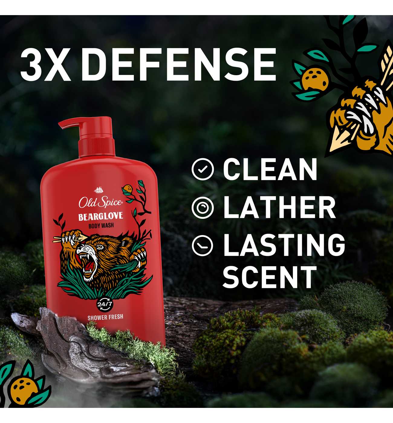 Old Spice Long Lasting Lather Body Wash - Bearglove; image 2 of 4