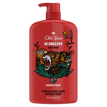 Old Spice Long Lasting Lather Body Wash - Bearglove, 33.4 oz