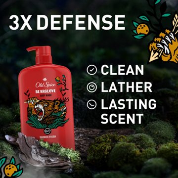 Old Spice Long Lasting Lather Body Wash - Bearglove, 33.4 oz
