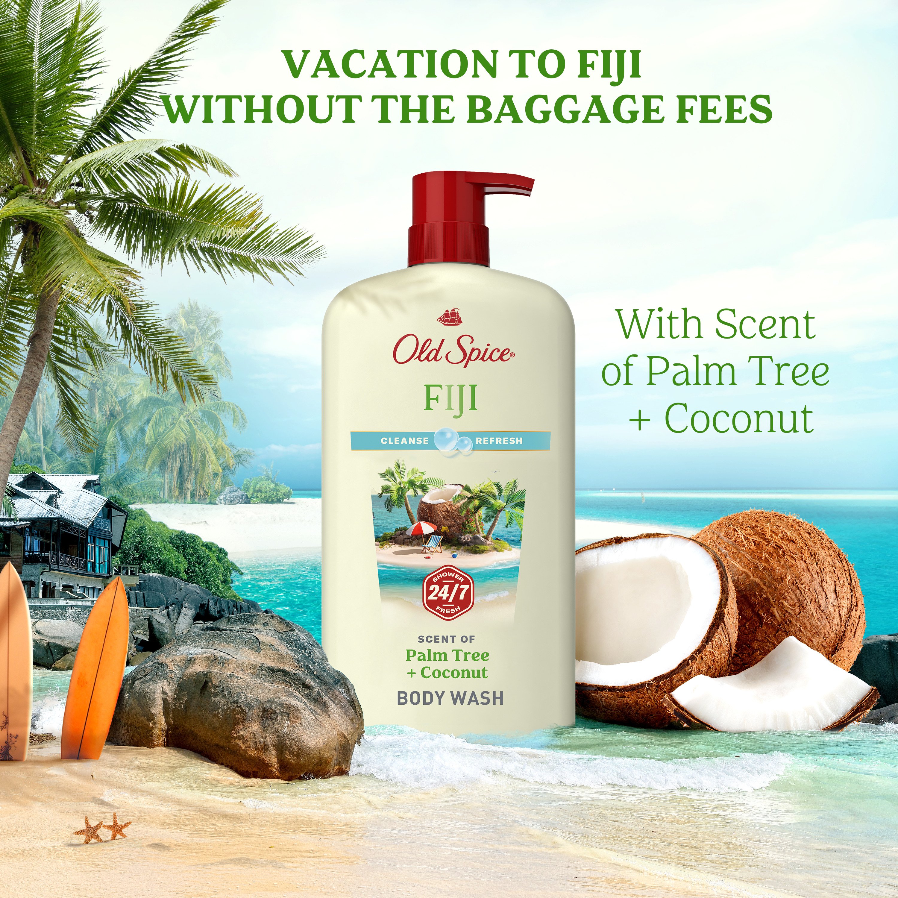 2本セット Old Spice Fiji ボディウォッシュ 887ml Old Spice Body Wash - Fiji with Palm Tree - Shop Body wash at H-E-B