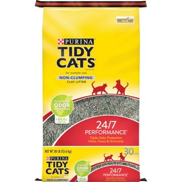 Tidy Cats Purina Non Clumping 24/7 Performance Multi Cat Litter Odor Control Formula, 30 lb
