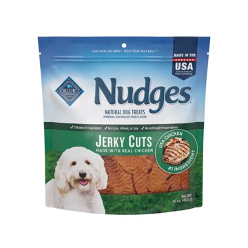 Blue Buffalo Nudges Chicken Jerky Cuts Natural Dog Treats, 16 oz