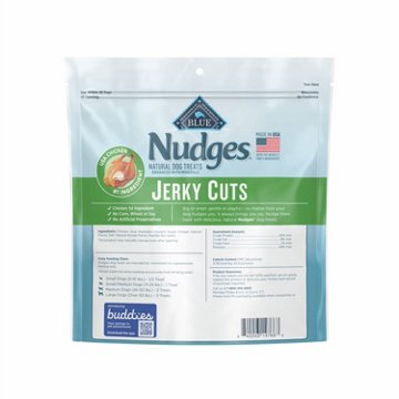 Blue Buffalo Nudges Chicken Jerky Cuts Natural Dog Treats, 16 oz
