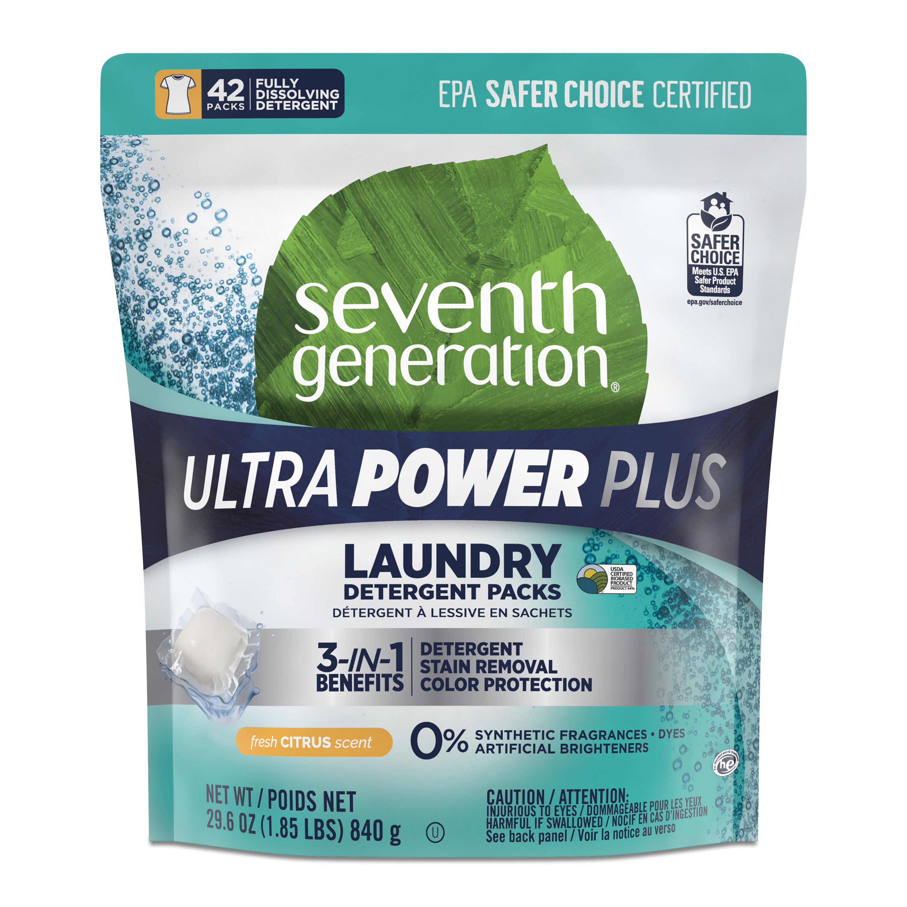 Seventh Generation Ultra Power Plus HE Laundry Detergent Packs Shop