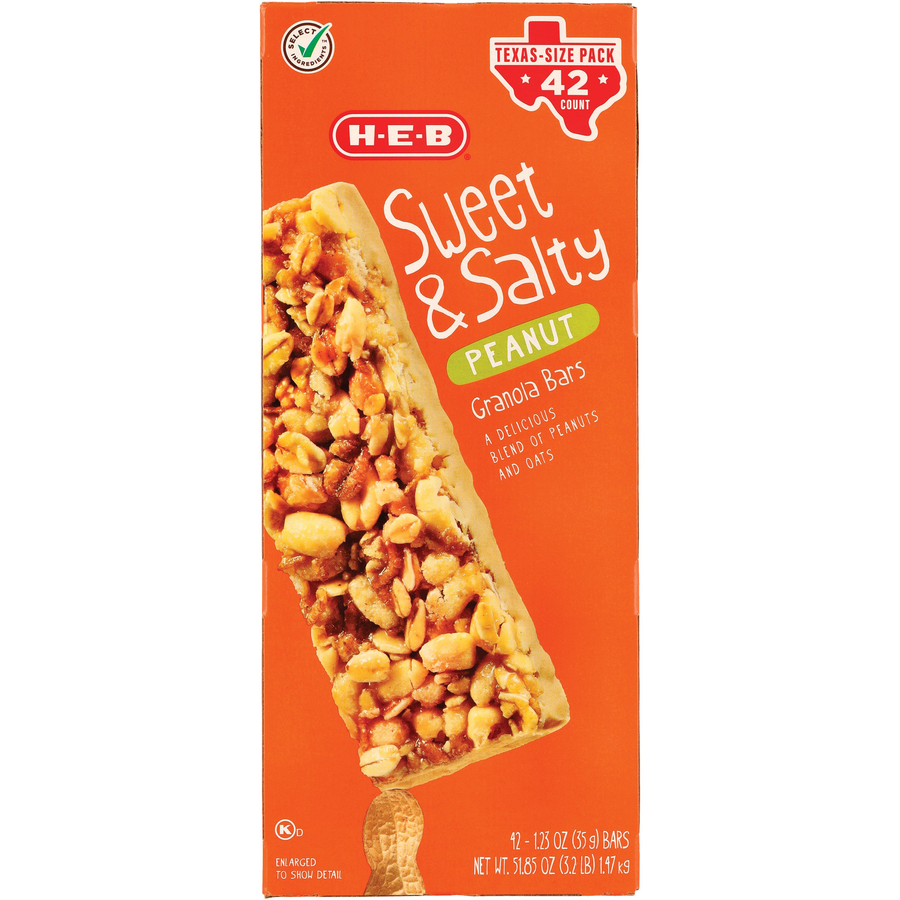 H-E-B Sweet & Salty Almond & Peanut Granola Bars Value Pack - Shop ...