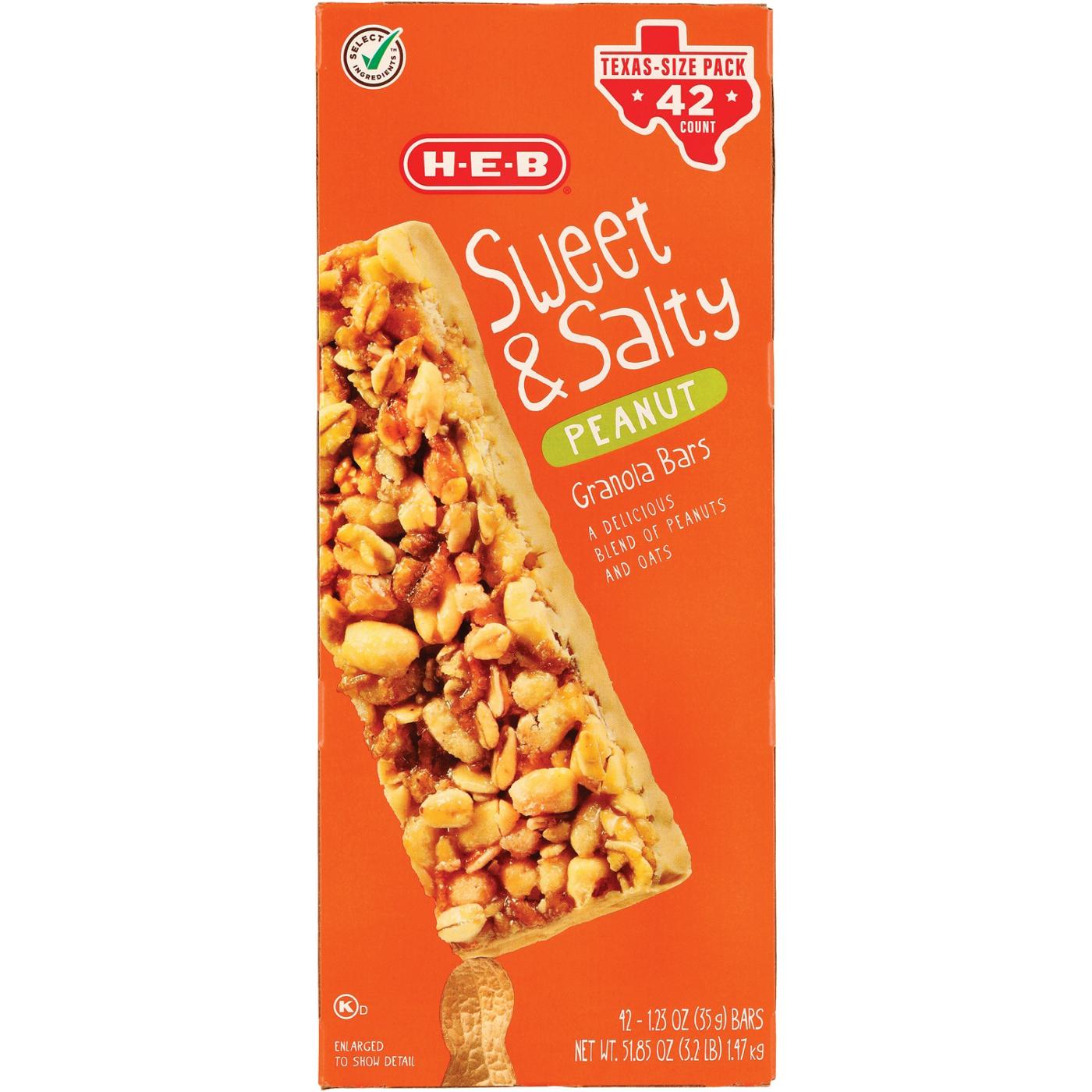 H-E-B Sweet & Salty Peanut Granola Bars - Texas-Size Pack; image 1 of 2