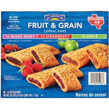 Hill Country Fare Fruit & Grain Cereal Bars Variety Pack - Texas-Size Pack, 48 ct
