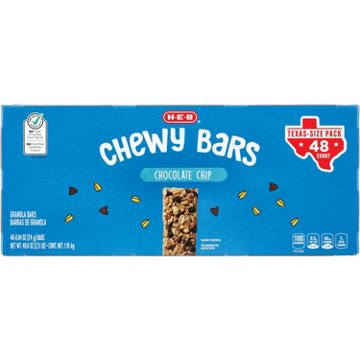 H-E-B Chocolate Chip Chewy Bars - Texas-Size Pack, 48 ct