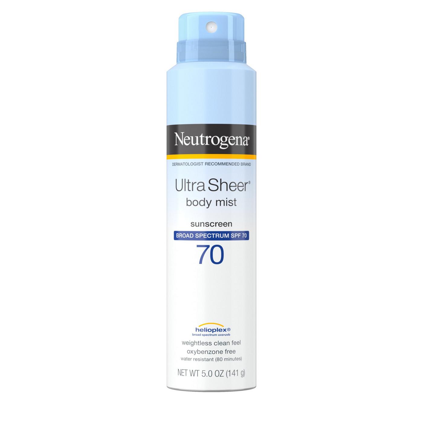 Neutrogena Ultra Sheer Body Mist Sunscreen - SPF 70; image 1 of 8