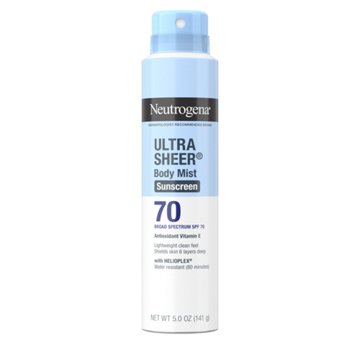 Neutrogena Ultra Sheer Body Mist Sunscreen Spray - SPF 70, 5 oz