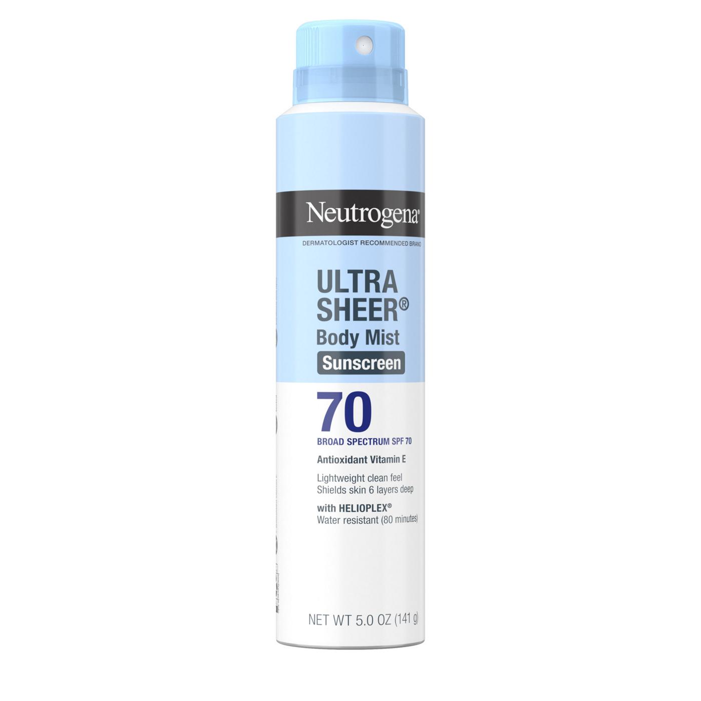 Neutrogena Ultra Sheer Body Mist Sunscreen Spray - SPF 70; image 2 of 8