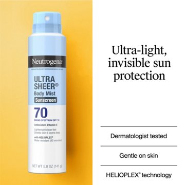 Neutrogena Ultra Sheer Body Mist Sunscreen Spray - SPF 70, 5 oz