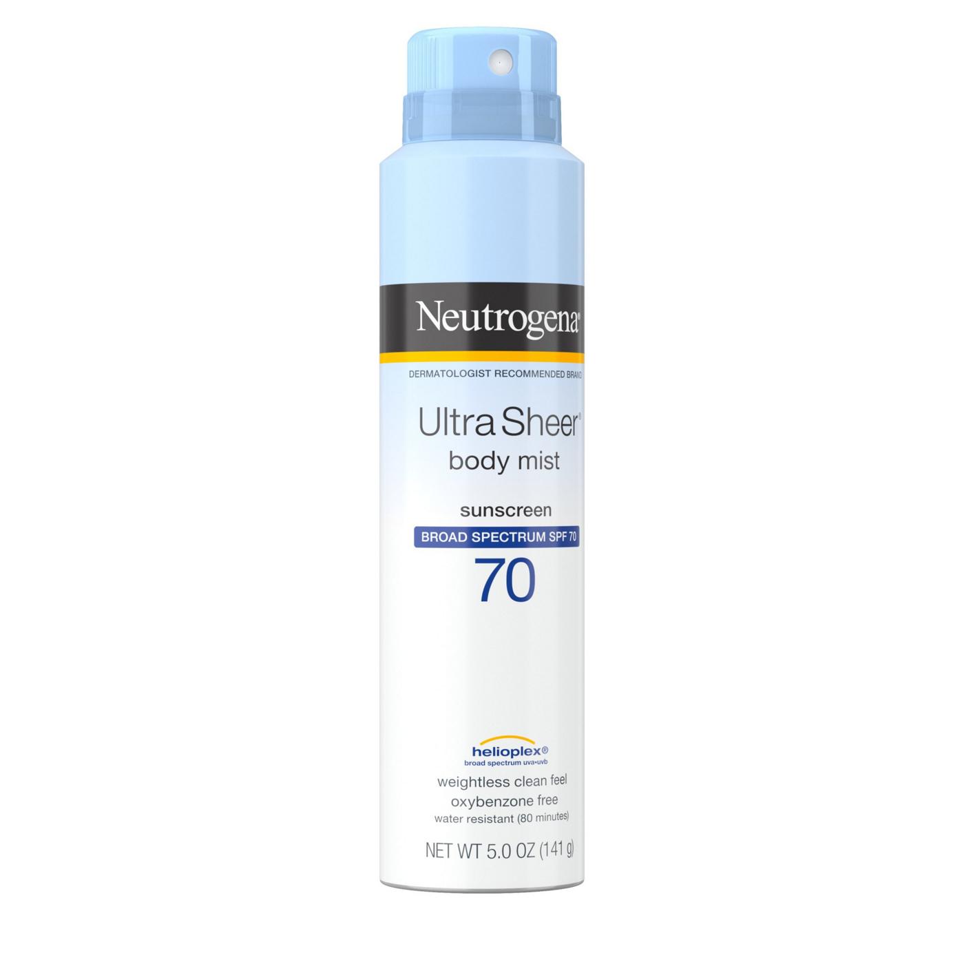 Neutrogena Ultra Sheer Body Mist Sunscreen - SPF 70; image 7 of 8