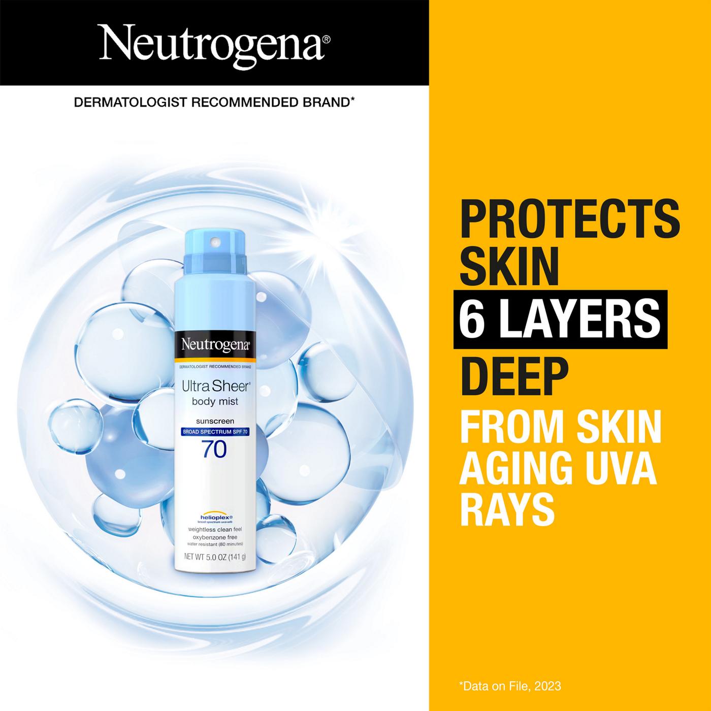 Neutrogena Ultra Sheer Body Mist Sunscreen - SPF 70; image 8 of 8