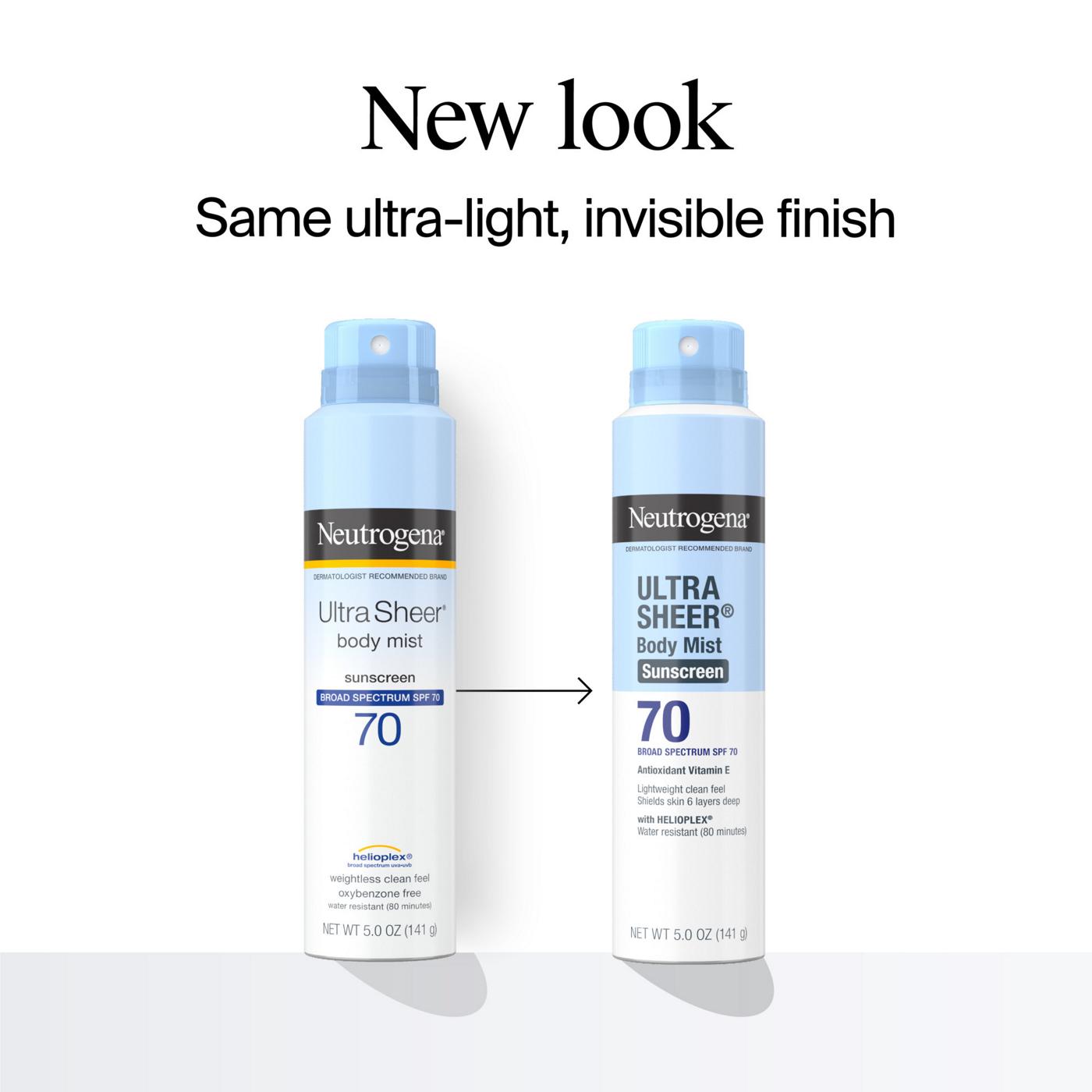 Neutrogena Ultra Sheer Body Mist Sunscreen Spray - SPF 70; image 8 of 8