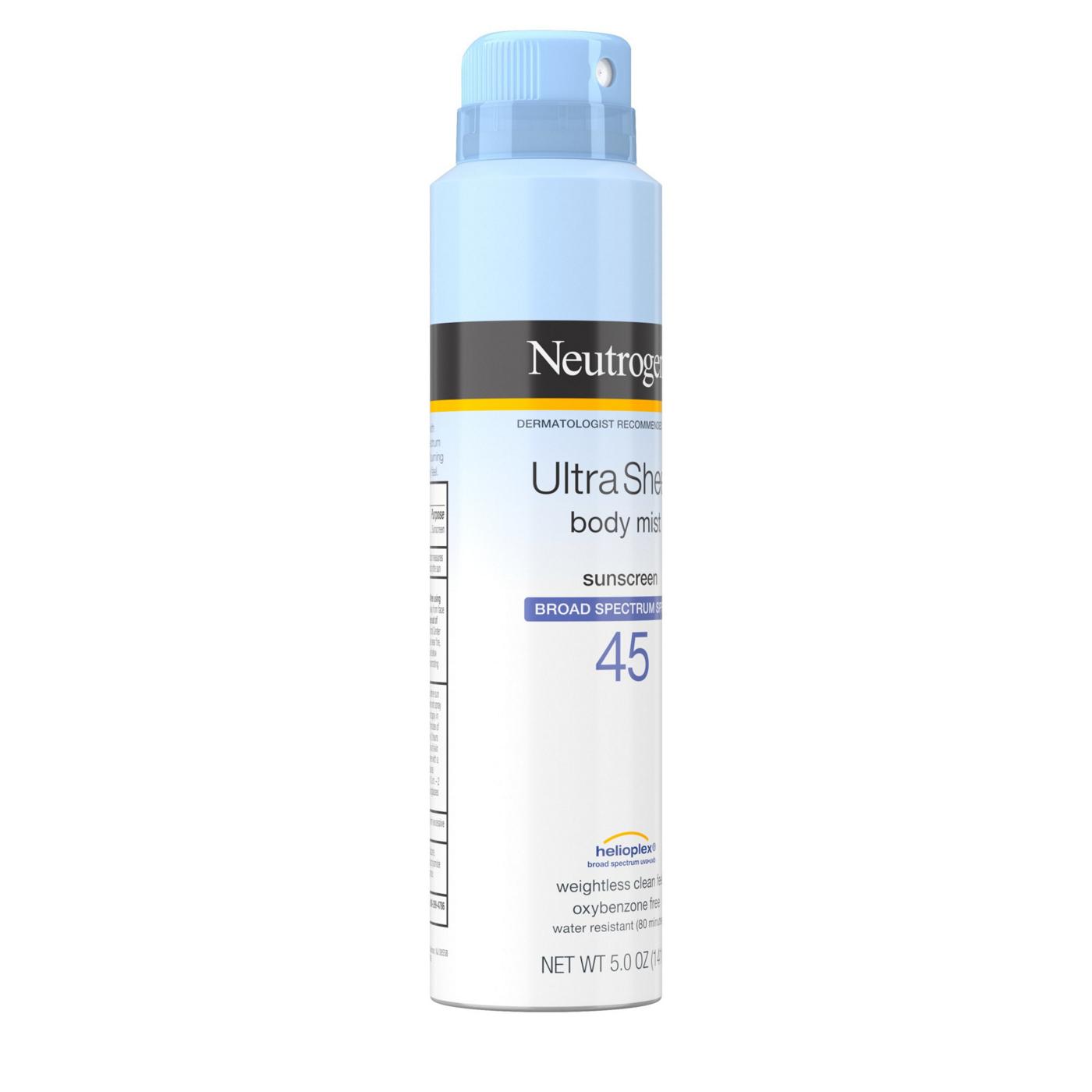 Neutrogena Ultra Sheer Body Mist Sunscreen - SPF 45; image 2 of 5