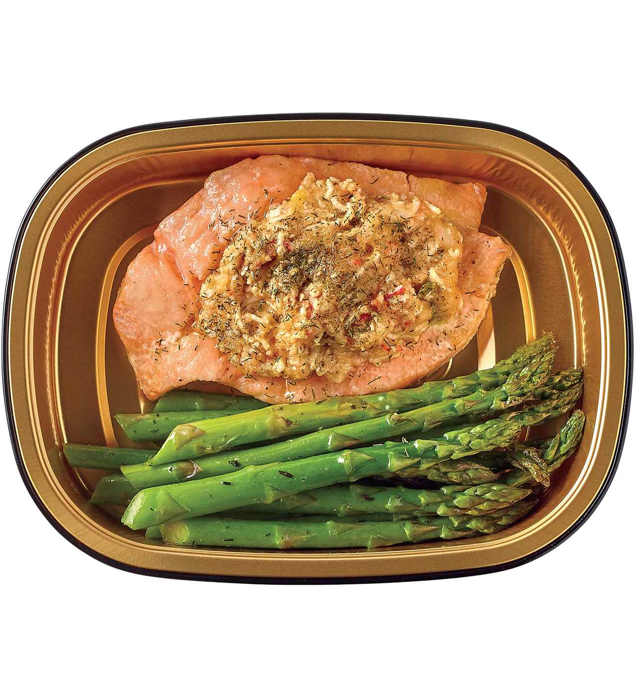 Meal Simple by H-E-B Crab-Stuffed Atlantic Salmon & Asparagus; image 1 of 2