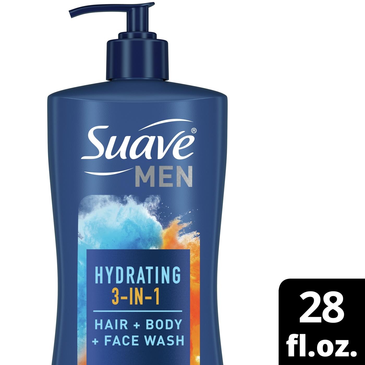 Suave Men Hydrating 3 in 1 Hair, Face + Body Wash - Shop Body Wash