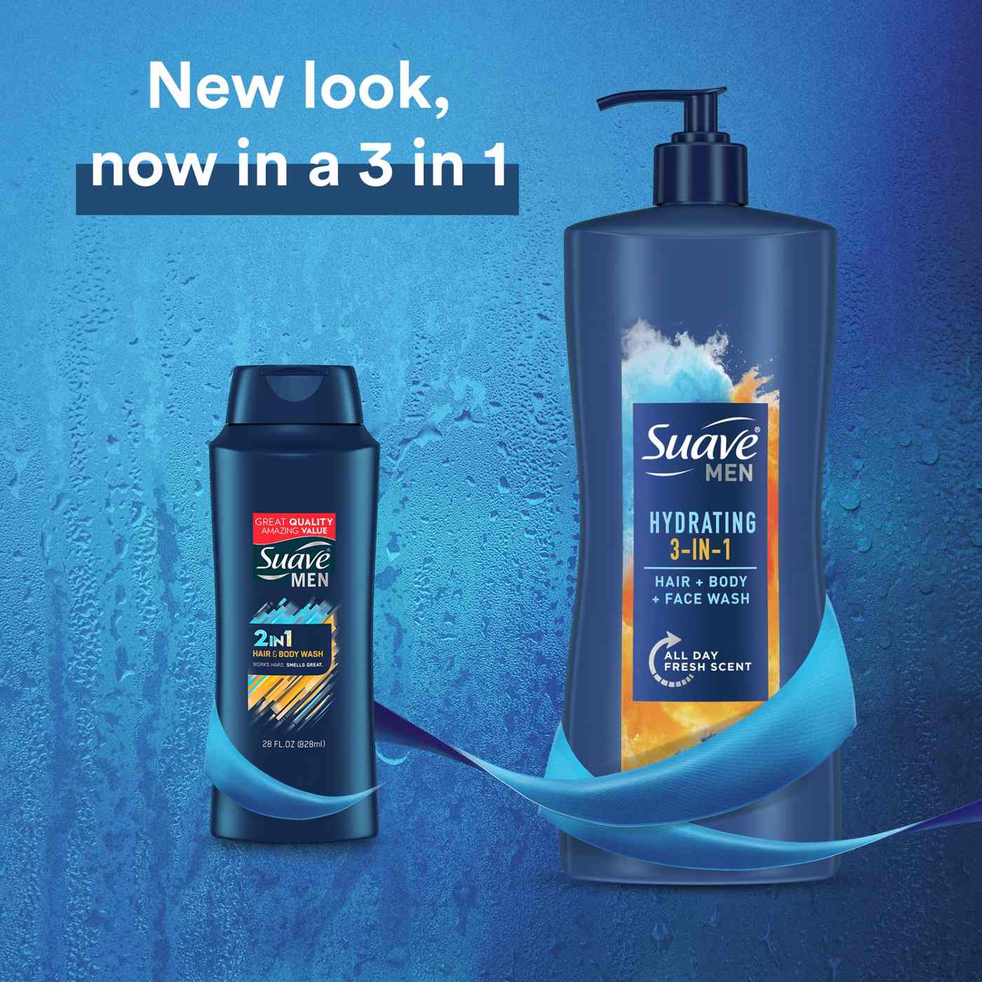 Suave Men Hydrating 3 in 1 Hair, Face + Body Wash Shop Body wash at HEB