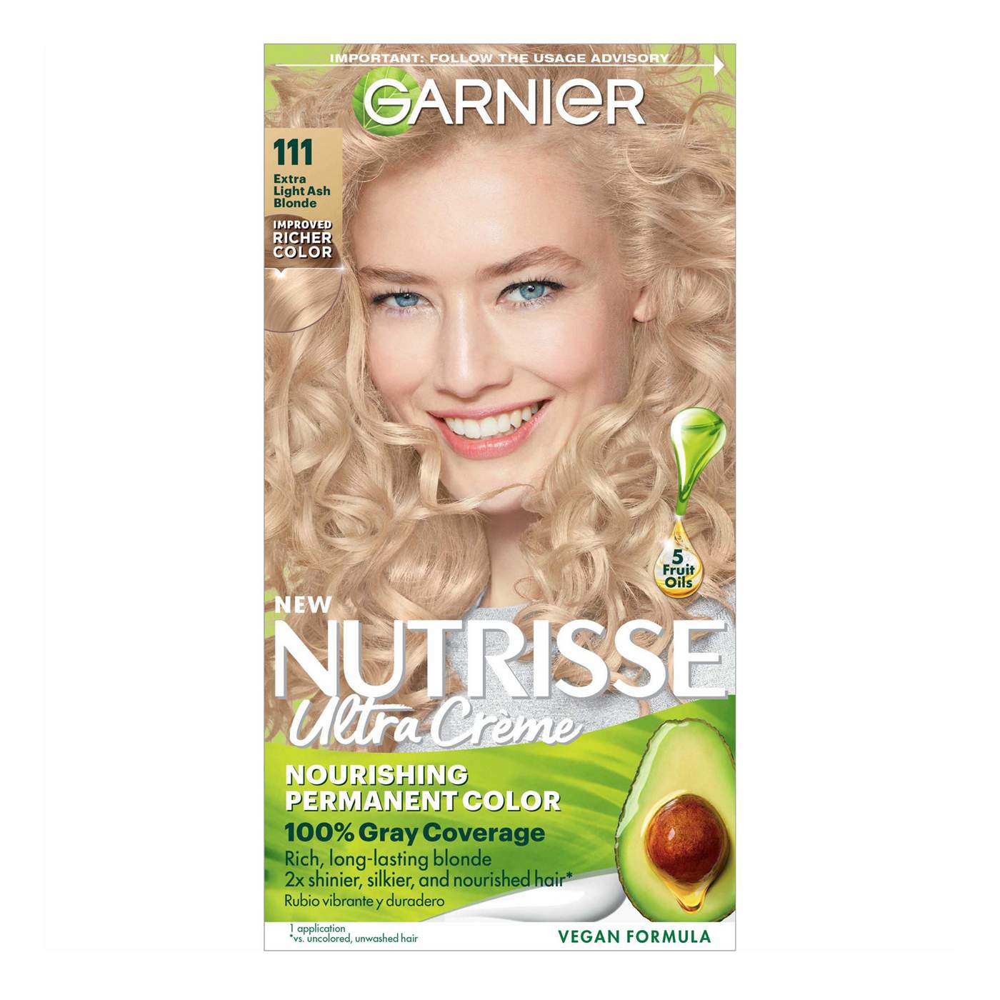 Garnier Nutrisse Nourishing Hair Color Creme - 111 Extra Light Ash Blonde; image 1 of 8