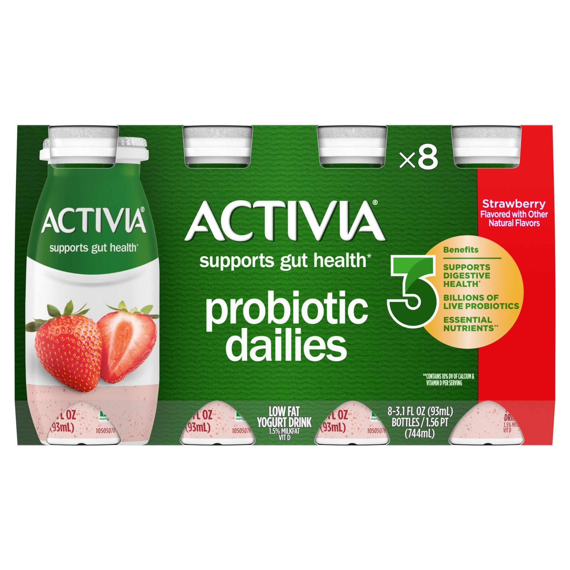 Activia Probiotic Dailies Strawberry Yogurt Drink Shop Yogurt At H E B
