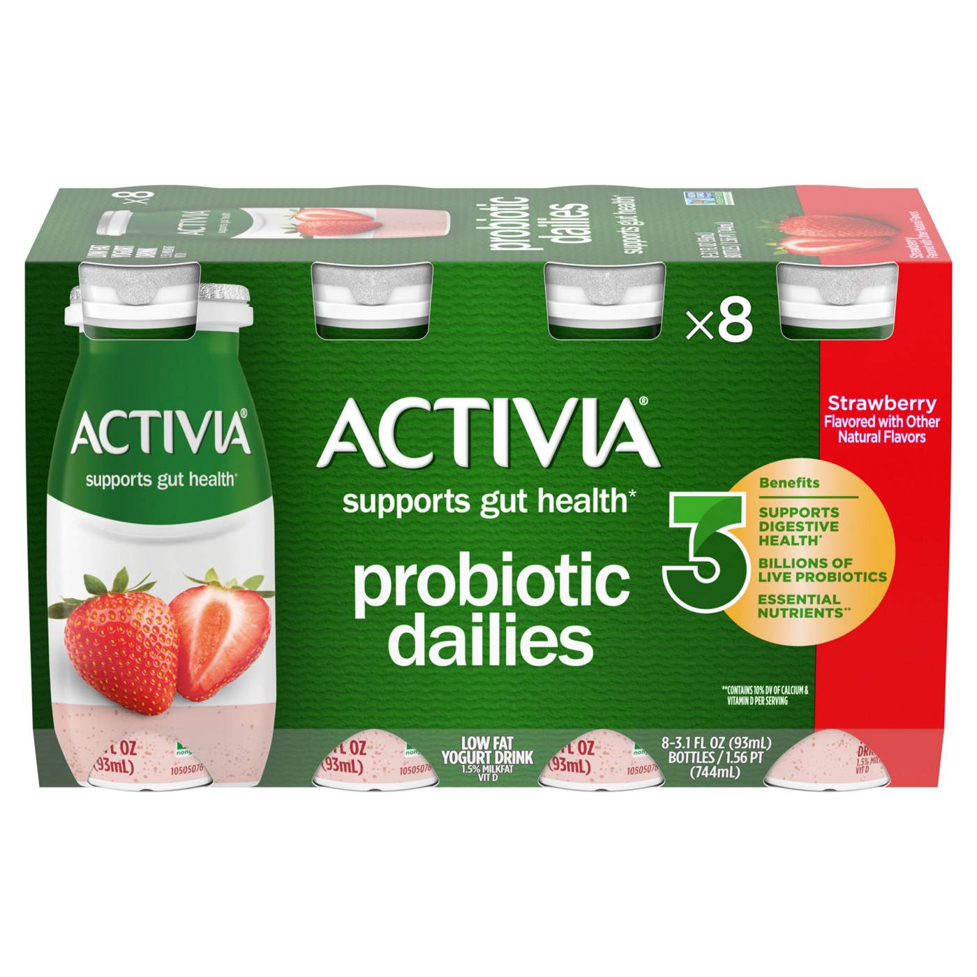 Activia Low Fat Probiotic Dailies Strawberry Yogurt Drink; image 6 of 9