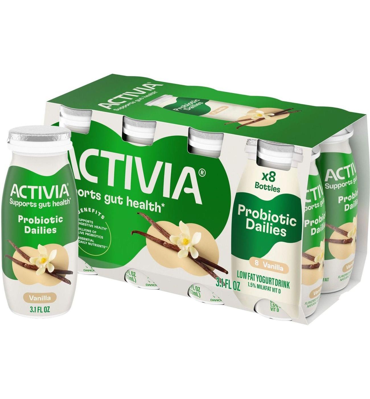 Activia Probiotic Dailies Low-Fat 8 pk Yogurt Drinks - Vanilla; image 1 of 10