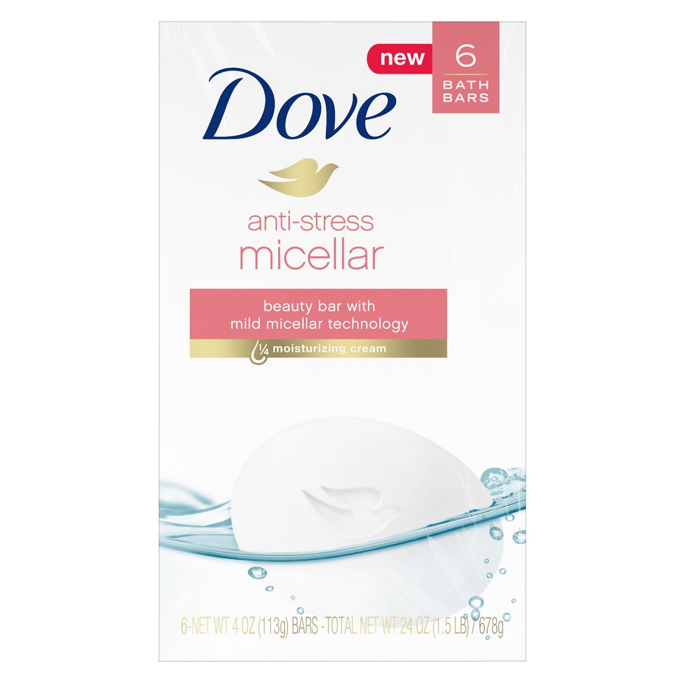 Dove Micellar Anti-Stress Beauty Bar  6 pk; image 1 of 3